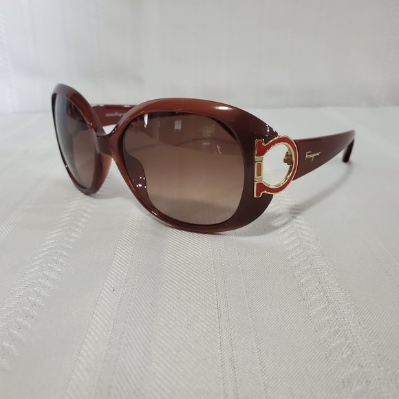 Salvatore Ferragamo Rust Red Sf668s 224 57 17 125 Sunglasses main image 5